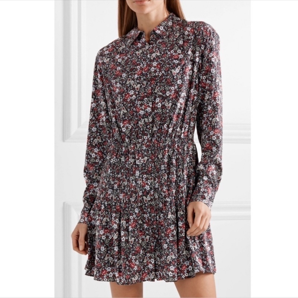 Veronica Beard Rory Floral Print Silk Dress
